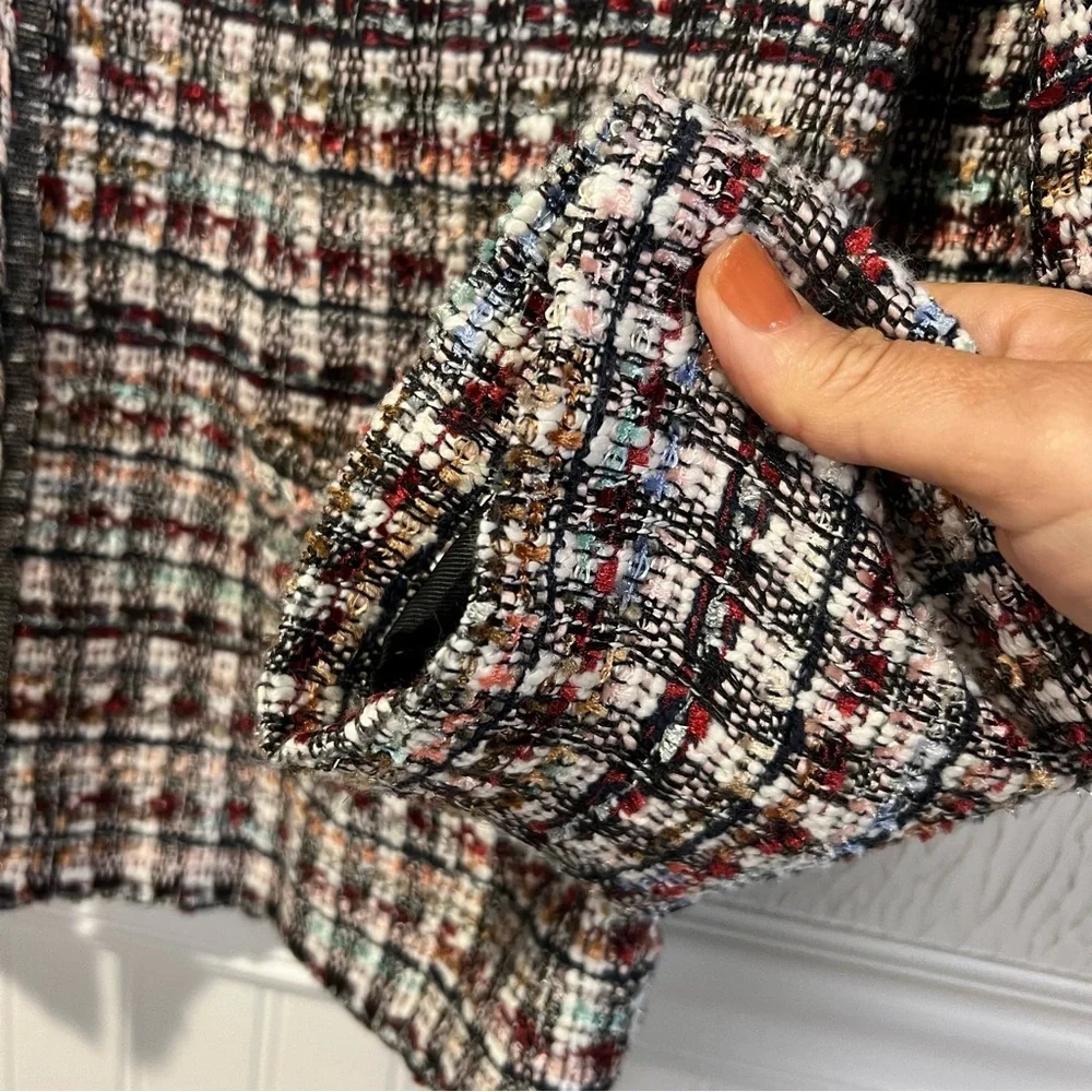 Talbots Multicolor Adele Tweed Jacket Blazer Career Work size 12